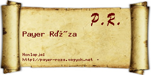 Payer Róza névjegykártya