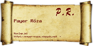 Payer Róza névjegykártya